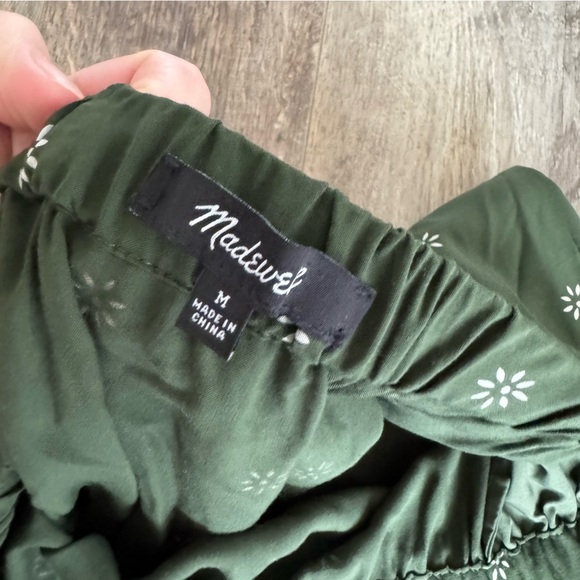 NWOT! Madewell Pull-On Tiered Mini Skirt Forest Green - Picture 6 of 7